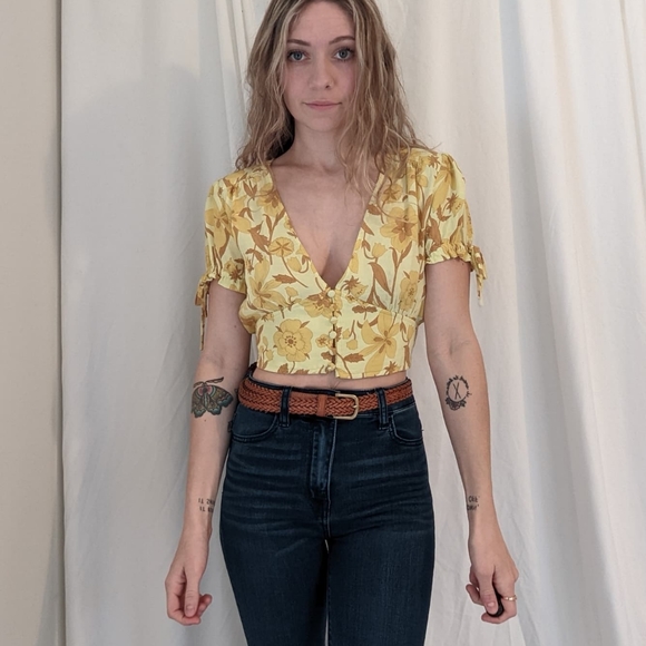 Urban Outfitters 70s Print Peasant Top - Picture 3 of 6